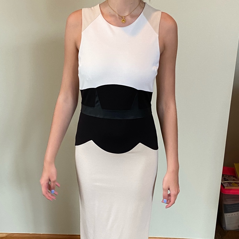 Midi color block dress